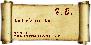 Hartyáni Bars névjegykártya